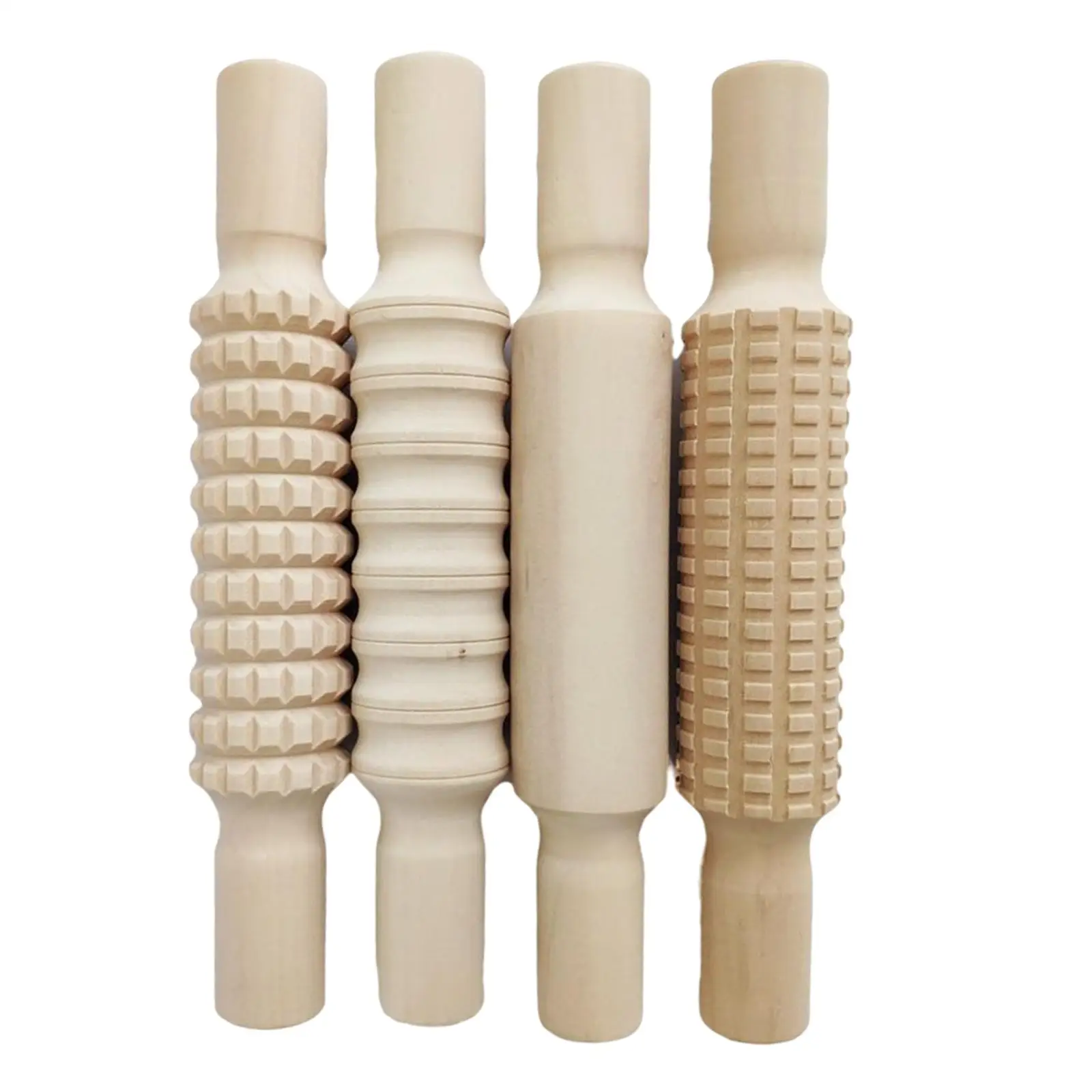 

4x Wooden Clay Rolling Pin Educational Toys Soft Clay Accessories Tools