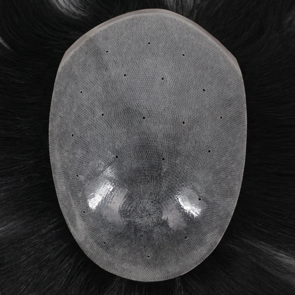 Thin Skin Base Human Hair Mens Wigs Skin Hair Replacement Mens Toupee Breathable Men Hair Toupee Biological Scalp Hairpiece