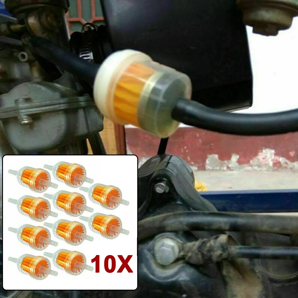 

10PCS Universal Petrol Inline Fuel Filter LARGE Car Part Fit For 6mm Or 8mm Internal Diameter Pipe Universal Inline Plastic Gas/