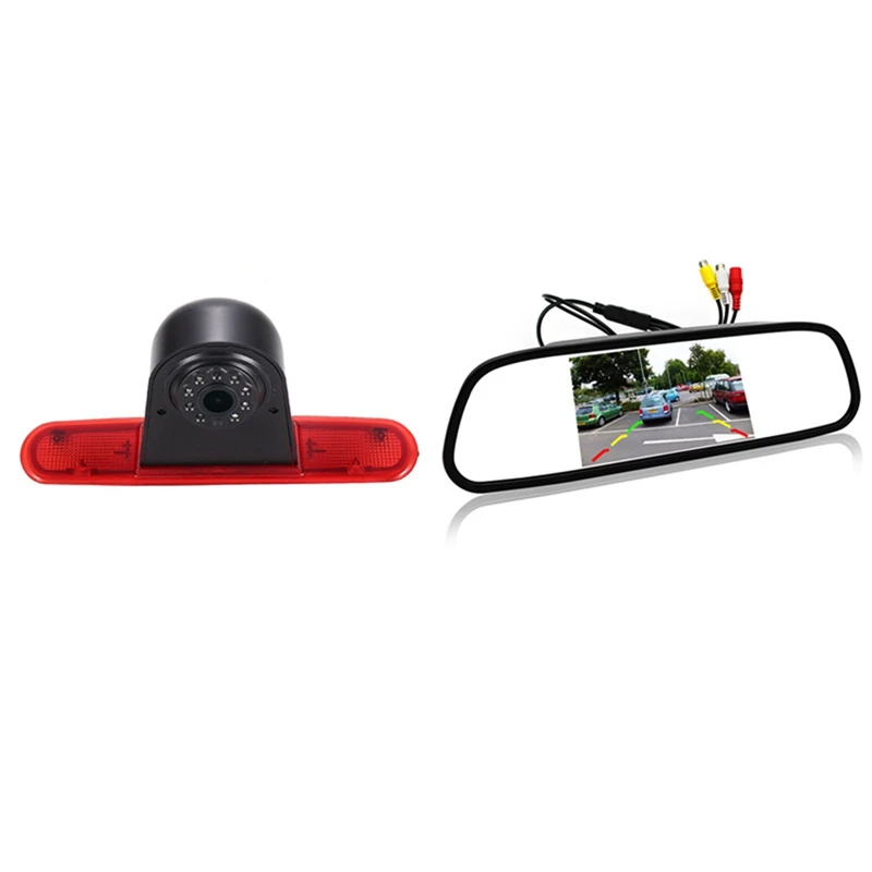 

5 Inch Digital Color 800X480 LCD Car Parking Mirror Monitor With High Brake Light Reversing Camera For FIAT Doblo