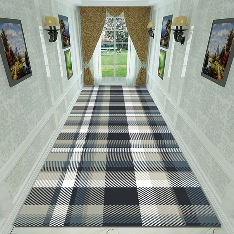 

Reese Simple British Geometric Pattern Lobby Carpets Long Rug Stairway Hallway Home Decor Corridor Aisle Party Wedding Anti Slip