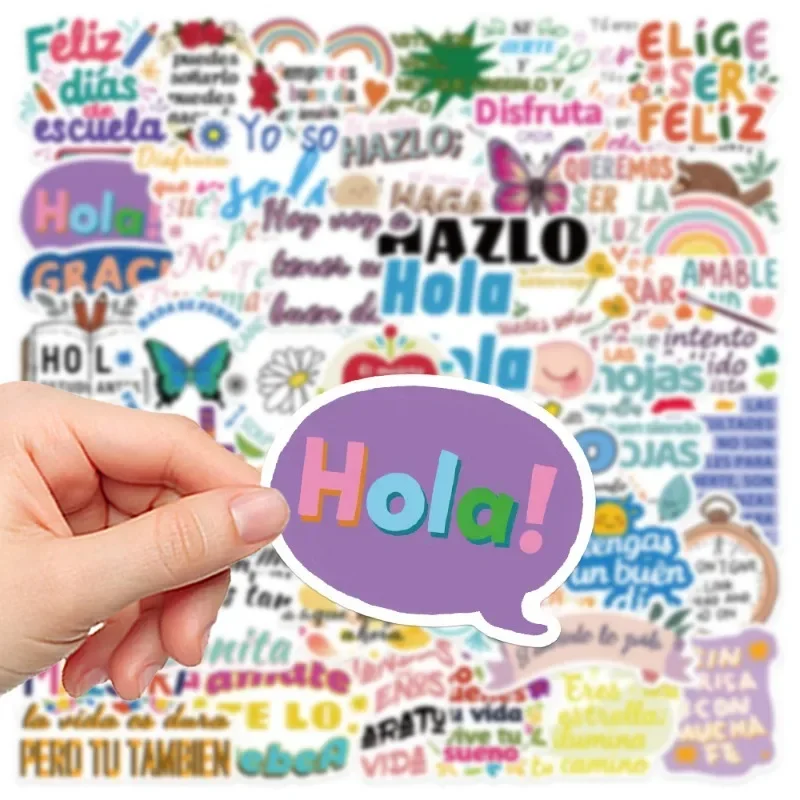 10/50 шт. наклейки с испанскими мотивационными высказываниями водонепроницаемые