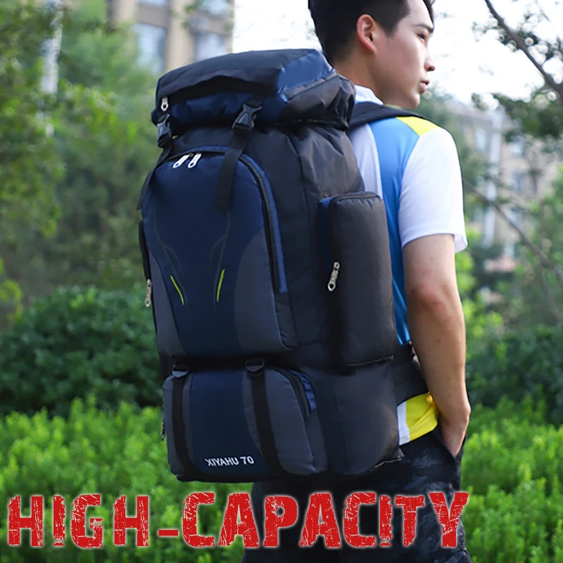 

Camping High Capacity Hiking Backpack Women Outdoor Travel Backpack Men Tactics Sports 70L Mountaineering Fishing Waterproof Bag