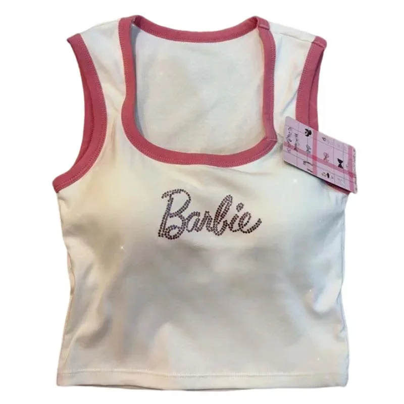 Miniso Kawaii Y2K короткий топ Тяжелая железная дрель английский стиль Милая крутая