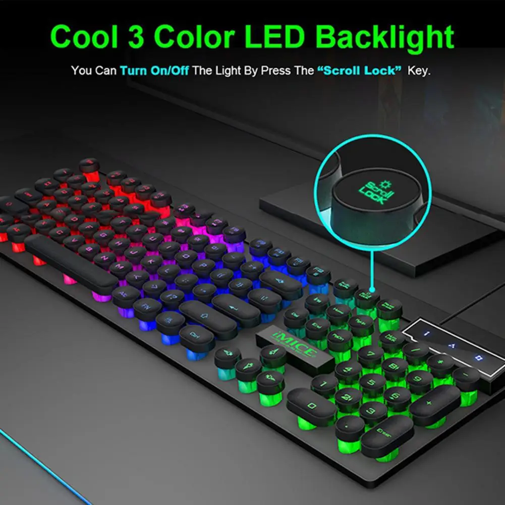 Подсветка для клавиатуры IMICE AK-800 Gamer три цвета узкие края лазерная гравировка -