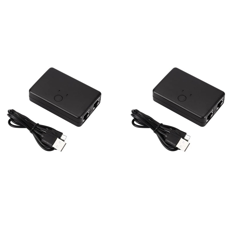 

2X Mini 2 Port Rj45 Lan Hub Network Switch Box Computer Ethernet Internet Adapter Rj45 Splitter Switch