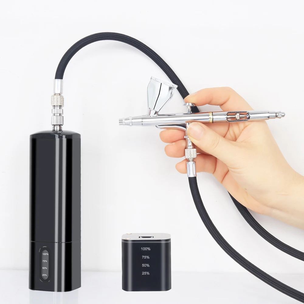New Design Battery Replaceable Mini Airbrush With Compressor Kit 0.3MM Nozzle Personal High Pressure Noiseless