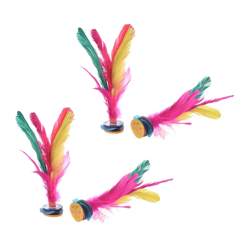 

Colorful Feather Kick Shuttlecock Chinese Jianzi 4 Pcs
