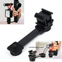 triple hot shoe mount adapter microphone extension bar for zhiyun smooth 4 osmo pocket gimbal accessories