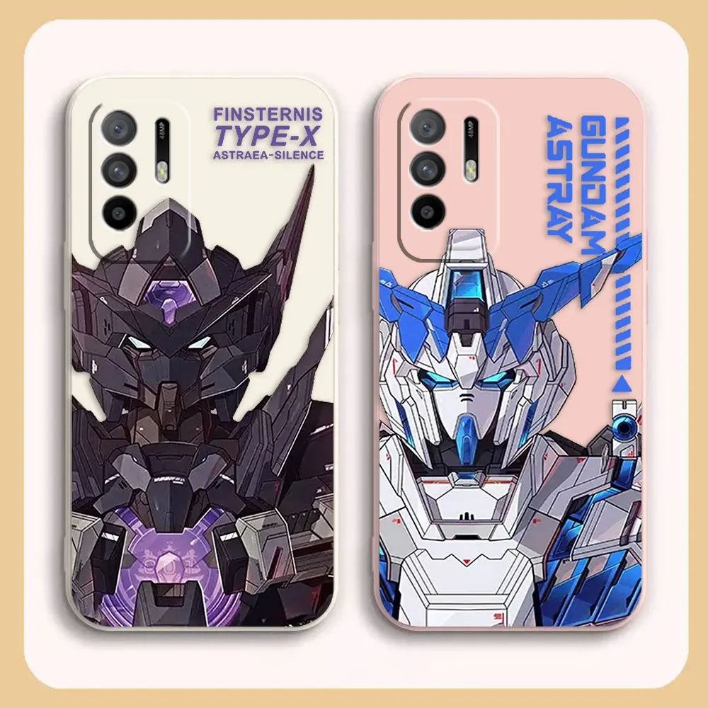 

Case For OPPO A52 A54 A55 A57 A59 A93 A83 A92S A93S 4G 5G A16 Colour Simple Liquid Silicone Case Japan Anime Cool G-Gundam