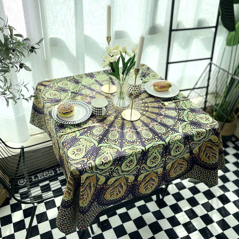 

Bubasa® Square Tablecloth Printed Mandala Ethnic Style Personalized Table Cloth Rectangular Round