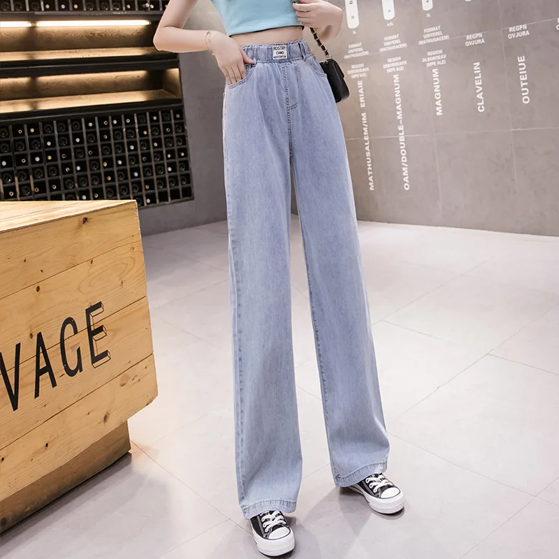 

wide leg Ladies Jeans 2022 Fashion Sexy Straight Pants Large Size Comfortable Jeans Vintage Washable Black Jeans Pants Elastic