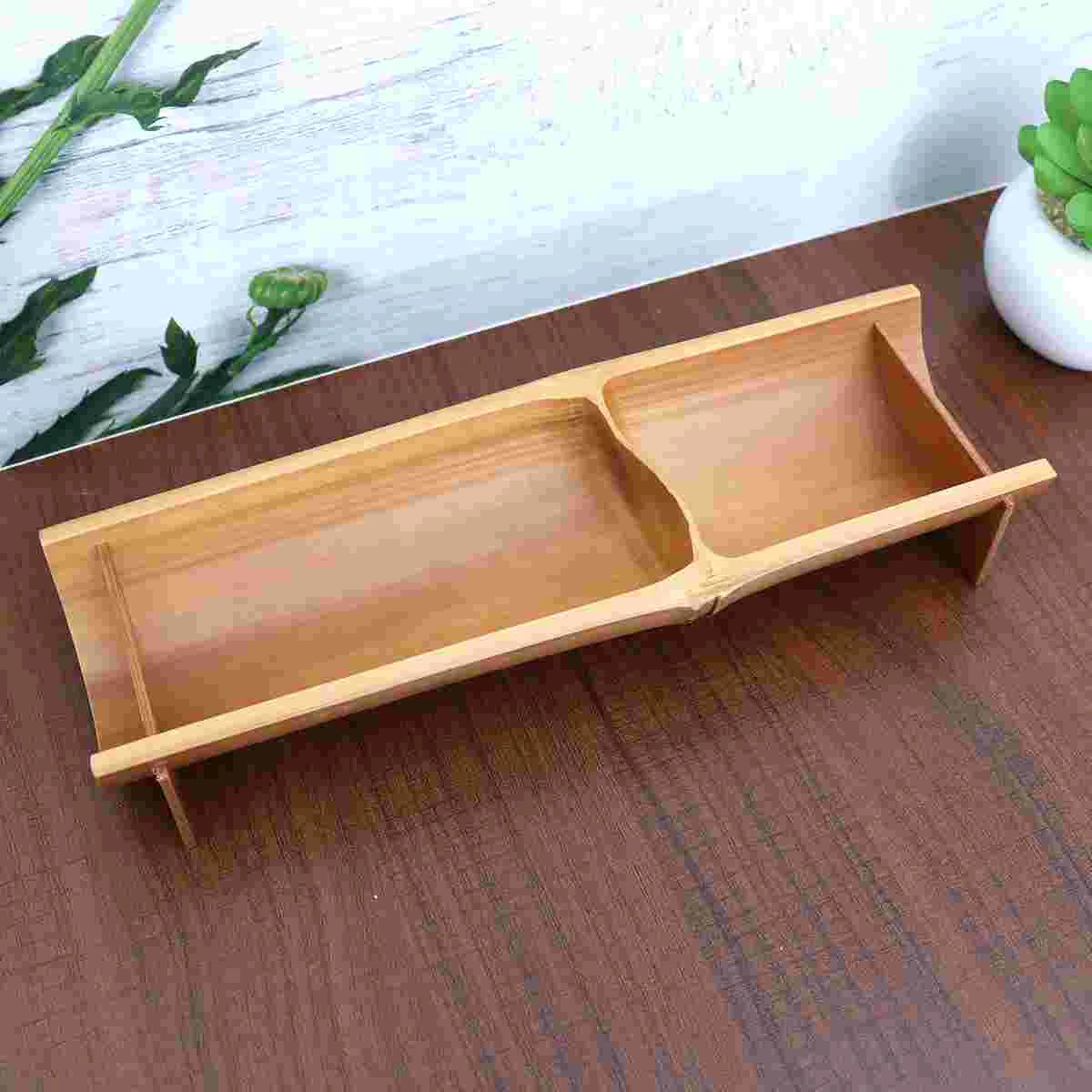 

Bamboo Dried Fruit Tray Japanese Style Snack Dish Creative Food Plate for Candy Fruits Nuts