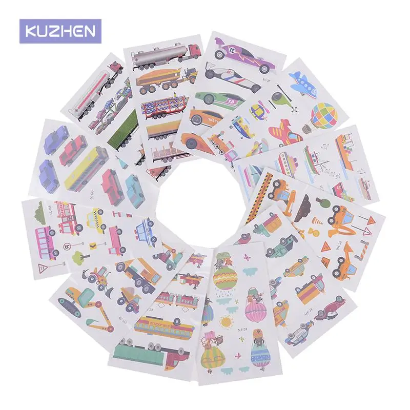 

2019 Children Kid Fake Flash Tattoo Sticker Hot Fashion Waterproof Temporary Tattoos Kids Cartoon Little Bus Car Tattoo Stickers