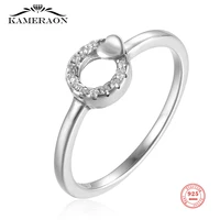 100 925 sterling silver classic round with lovely heart rings for women charm fashion engagement fine jewelry gifts wholesales