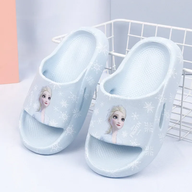 Детские шлепанцы Disney для девочек принцесса Эльза легкие Нескользящие на толстой