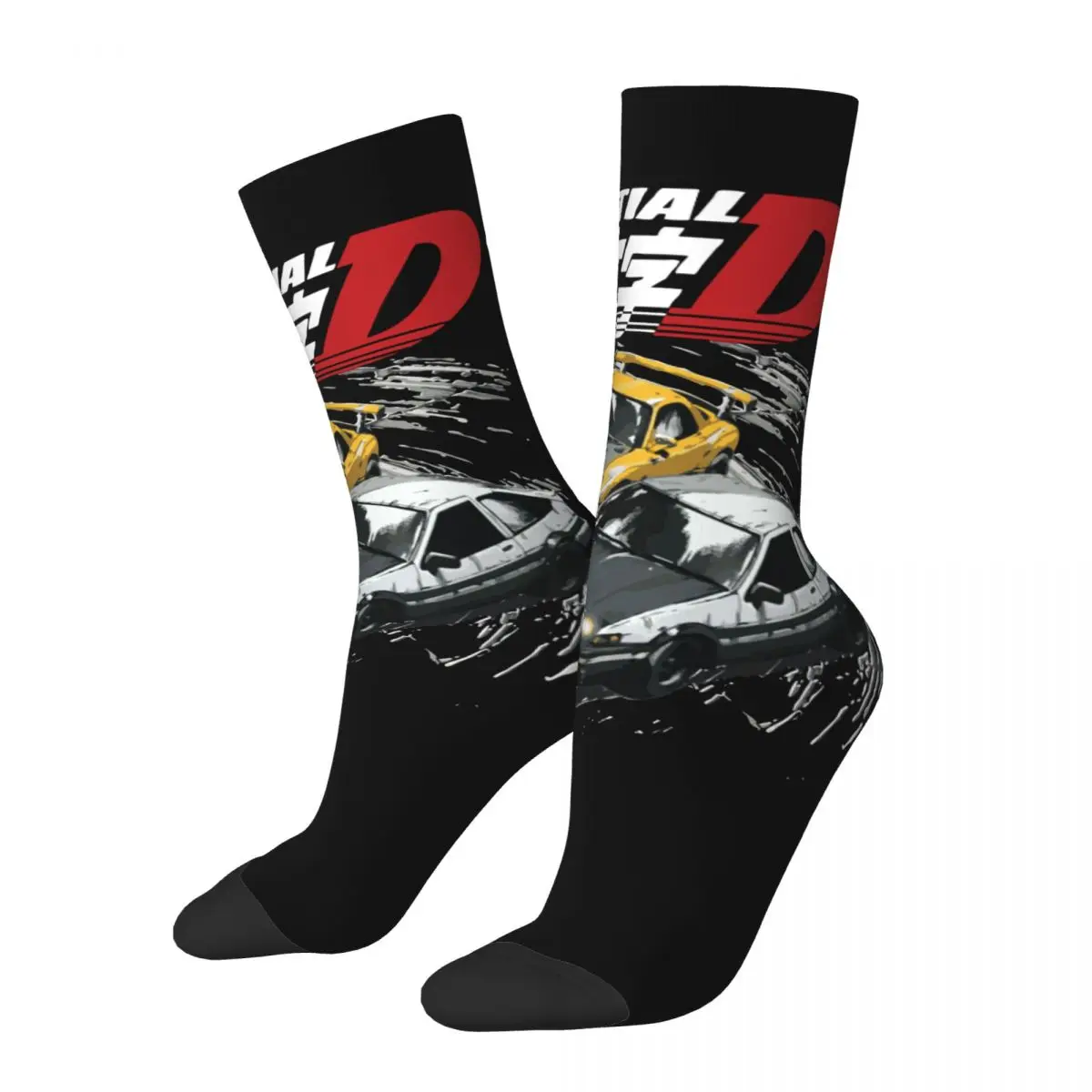 

Initial D Mountain Drift Racing Socks Men Women Anime AE86 Vs FD RX-7 Socks Spring Summer Autumn Winter Middle Tube Socks Gifts