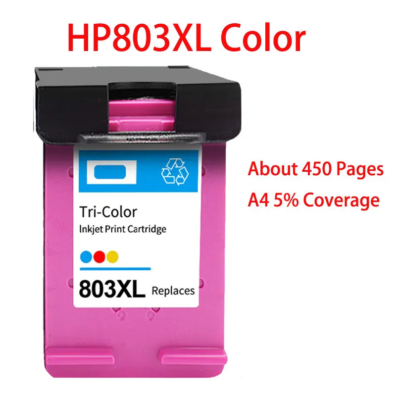 Фото Совместимый сменный картридж для принтеров HP803 HP803XL 803XXL DeskJet 1110 1111 1112 2130 2131 2132 2133 2134 2136 2138. №3