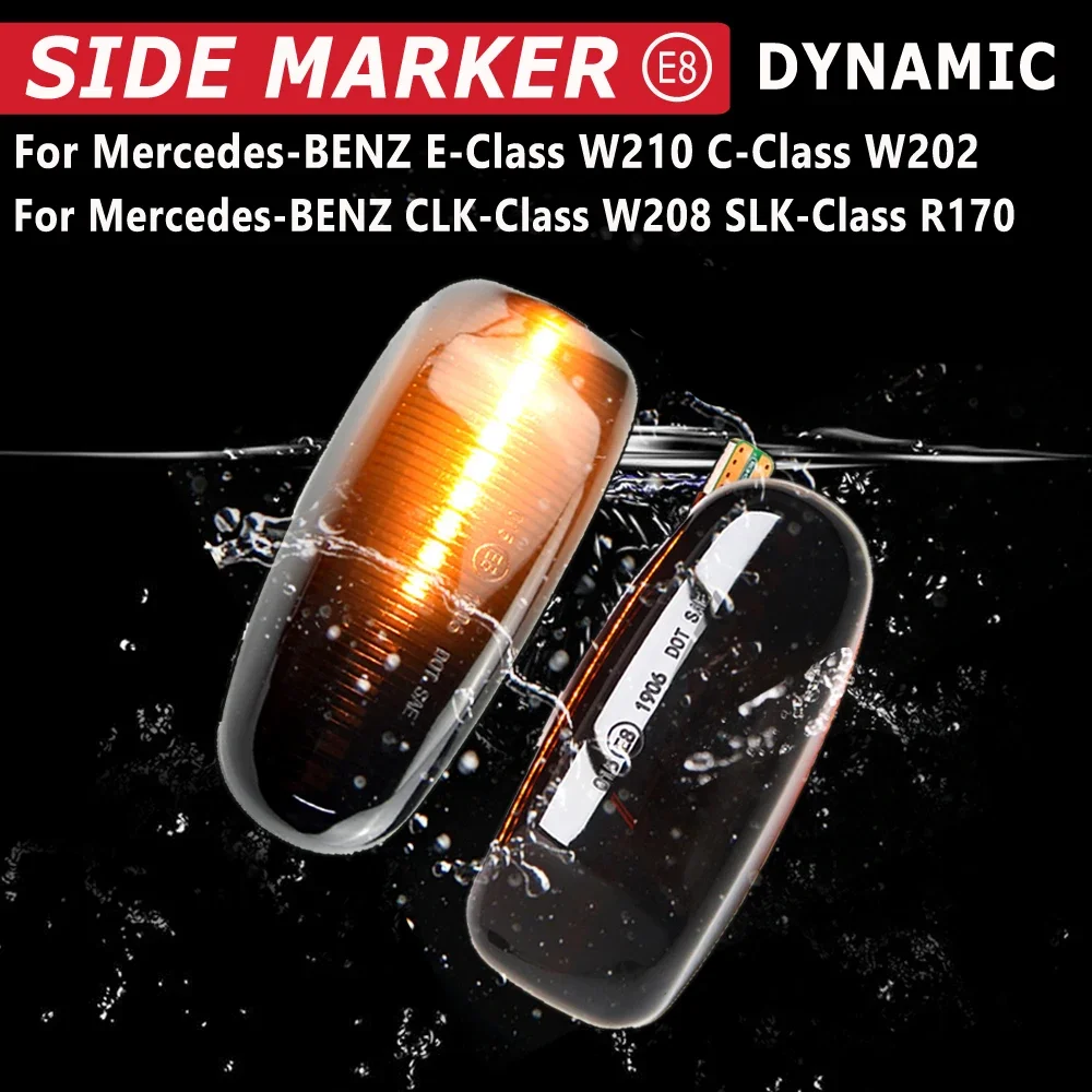 Светодиодный динамический боковой указатель поворота для Mercedes BENZ W202 W210 W208 R170 Vito