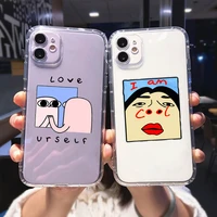 jome shockproof phone case for iphone xr 7 xs max 11 pro 12 13 x 8 6plus transparent cover funny letter i am cool coque funda
