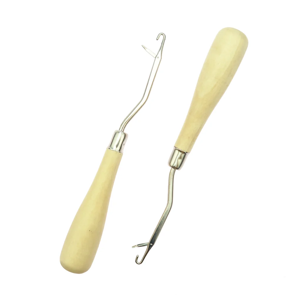 

Hookcrochet Needle Tool Set Knitting Hooks Wooden Kits Ergonomic Bent Weave Foradults Felting Dreadlocks Rug Large Tapestry