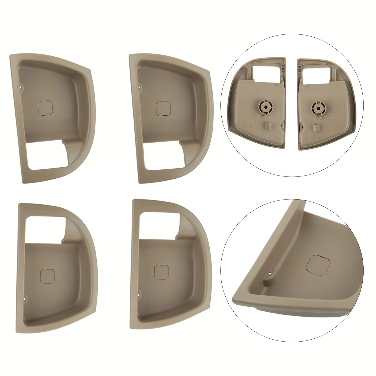 

4Pcs Car Inside Door Handle Trim Cover Beige L&R 82611-2B000 82621-2B000 83611-2B000 83621-2B000 For Hyundai Santa Fe 07-12