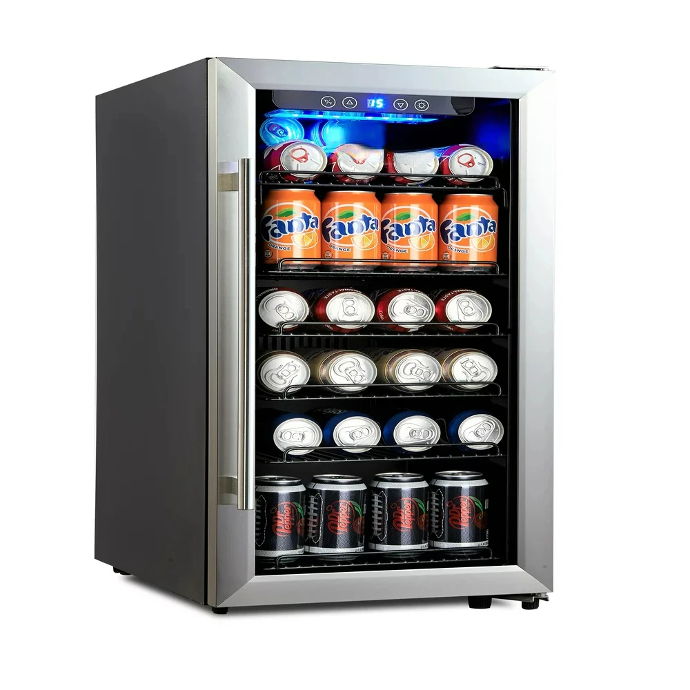 

Cu.ft 106 Can Compressor Beverage Cooler Air-Cooled Stainless Steel & Glass Door with Handle