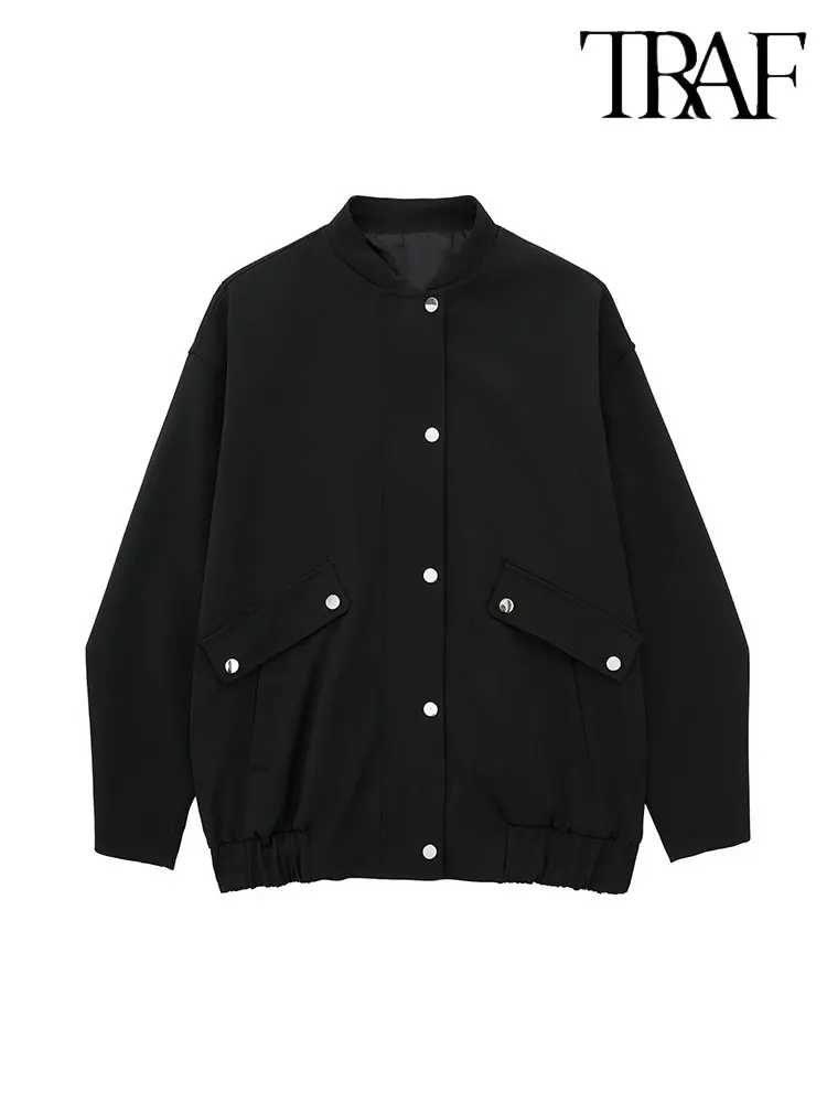 

Куртка-бомбер женская осенняя с длинным рукавом и карманами