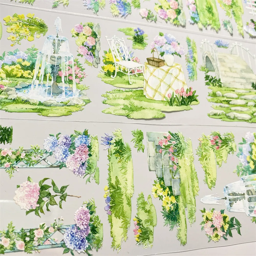 Наклейка для скрапбукинга PET в винтажном стиле с видом на луг, серия Journal Half An Acre Flower Field, от Yuehai Research Institute (art.: 3920d8c697fef) - 3920d8c697fef
