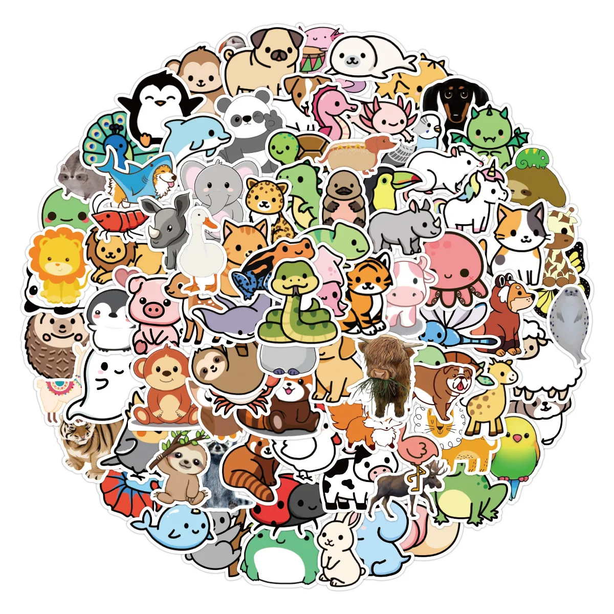 

10/30/50/100pcs New Creative Small Animal Personality Graffiti Stickers Notebook Scooter Luggage Waterproof Stickers