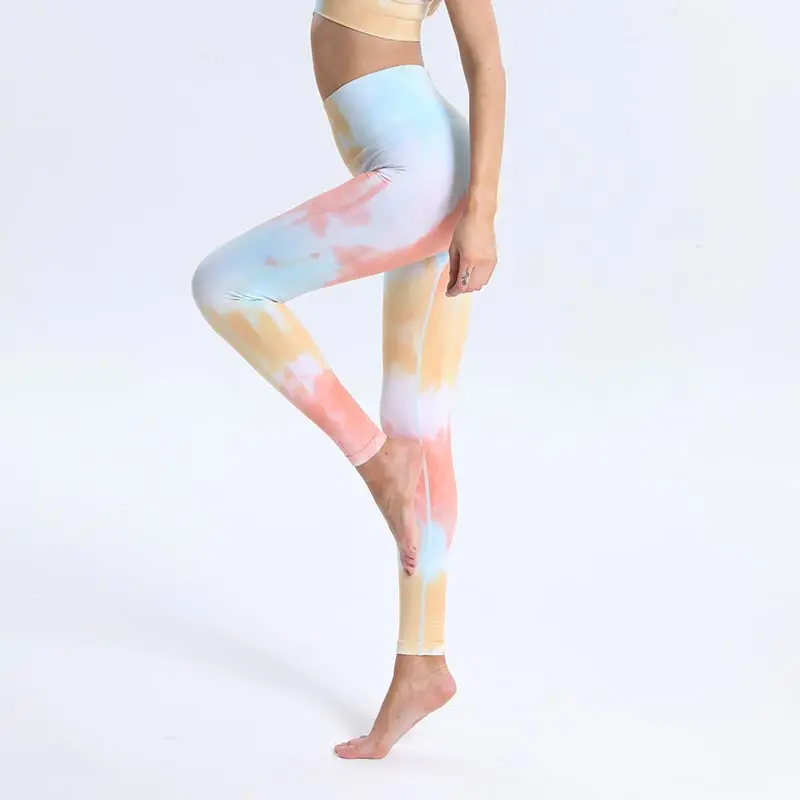 Tie Dye Sexy Skinny Leggings Women High Waist Hip Lift Fitness Yoga Push Up Leggings Fashion Sports Pants