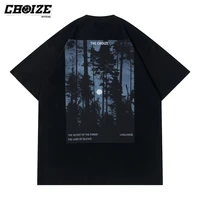 choize vintage tops forest graphic printed t shirts men retro aesthetic streetwear oversized t shirt unisex harajuku summer tees