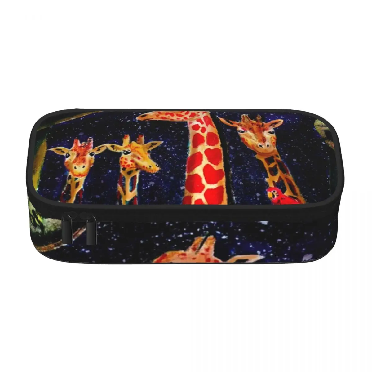 Cave Giraffe Print Pencil Case Tropical Animal For Child Stationery Zipper Pencil Box Multi Function Fashion Pen Bag