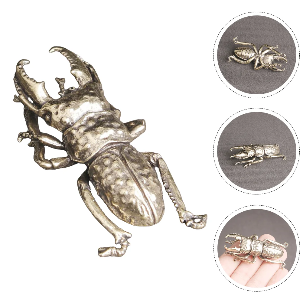 

Beetle Ornaments Tea Pet Decor Crafts Home Figurine BRASS Decoration Retro Statue Sculpture Miniature Small Figure Model