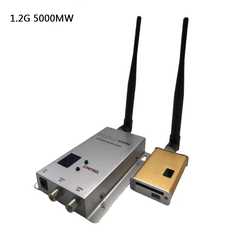 

FPV 1.2G 5000mW 5W Miniature Video Sender Graphic transmission 1200Mhz Audio Video Wireless Transmitter and Receiver