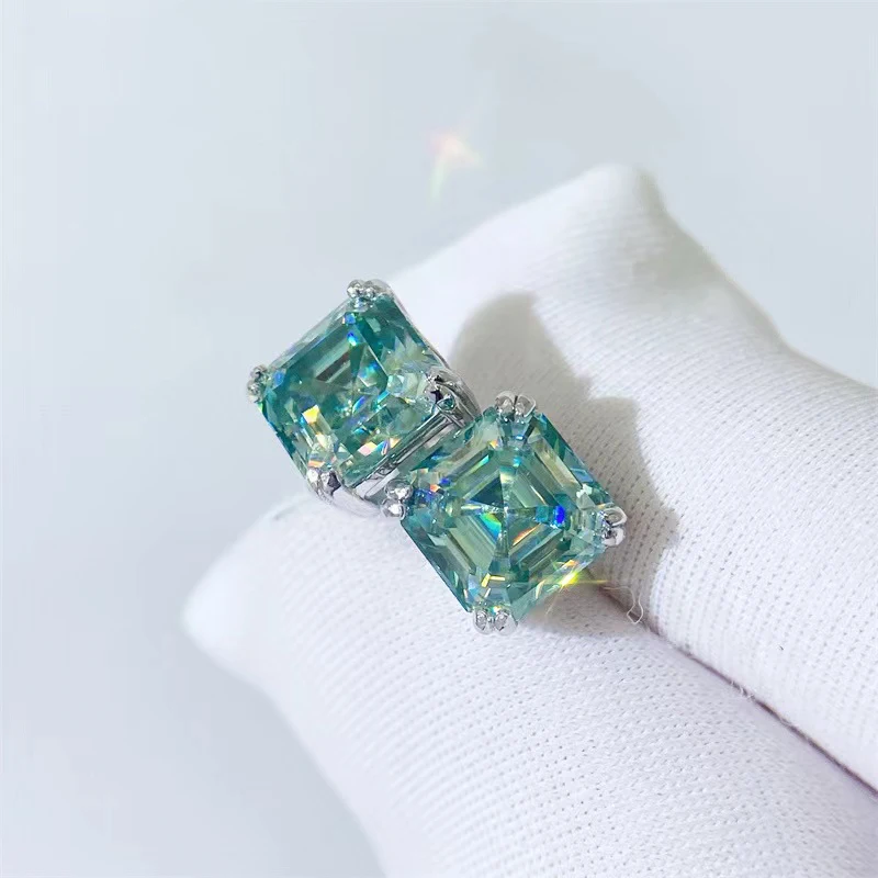 

Женские и мужские серьги из серебра 925 пробы, голубого и зеленого цвета