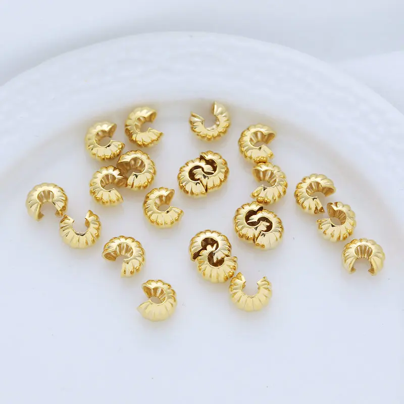 

Латунные бусины с покрытием 24-каратным золотом, 20 шт., 4 мм, 5 мм