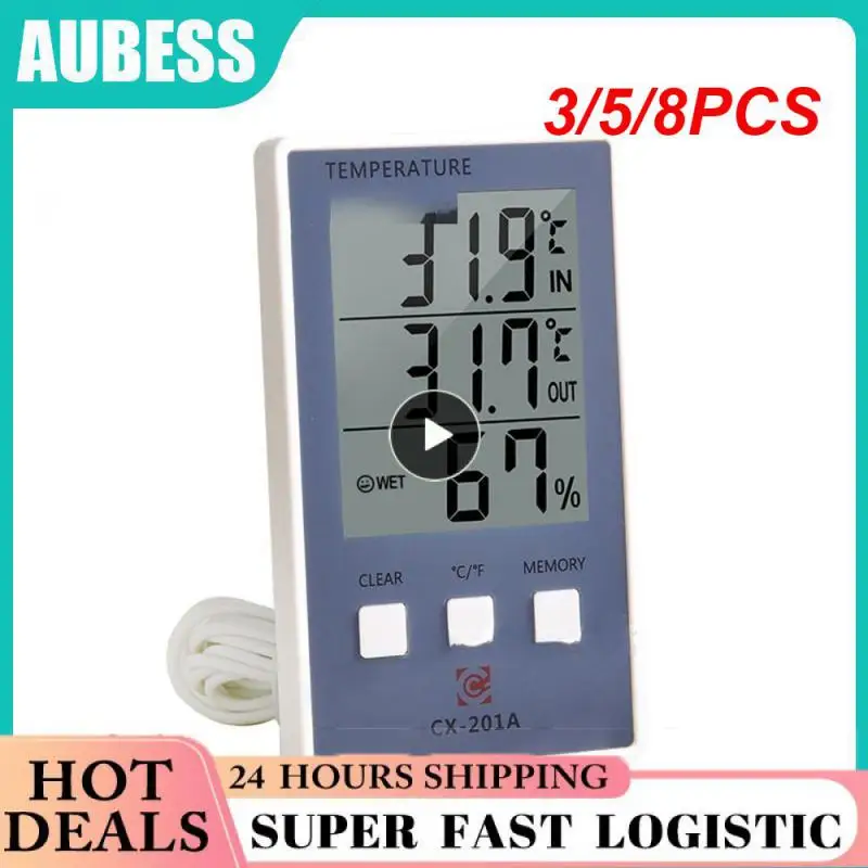 

3/5/8PCS Energy Saving Hygrometer Indoor Thermometer Large Screen Baby Room Weather Station Sensor Temperature Humidity Meter