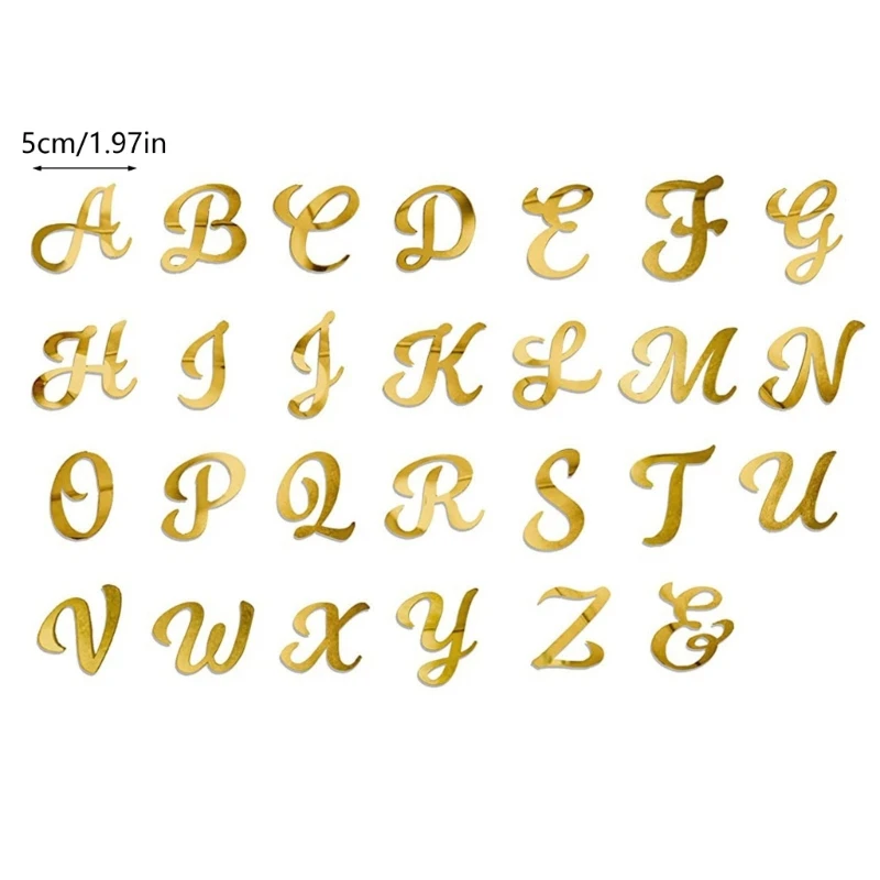 26 шт персонализированные золотые акриловые алфавиты для торта топперы памятных