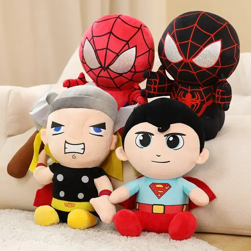 

New Marvel Heroes Theme Plush Toy Doll Avengers Alliance Children's Cartoon Plush Toy Spider Man Superman Thor Doll Throw Pillow