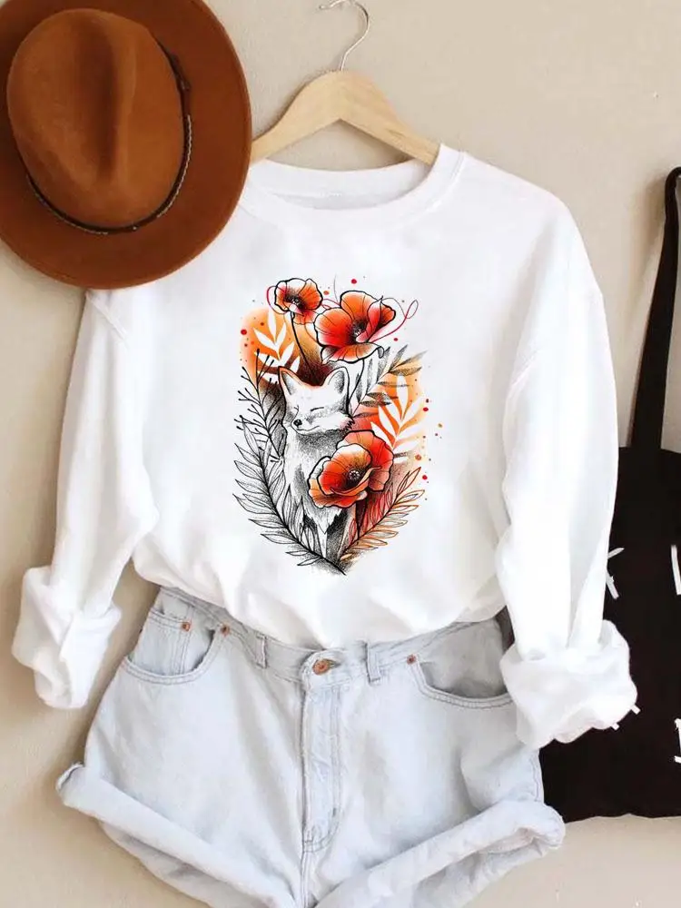 

Ladies Spring Autumn Winter Female Hoodies Graphic Sweatshirts Watercolor Style New 90s Women Clothing Pullovers Casual Fashion
