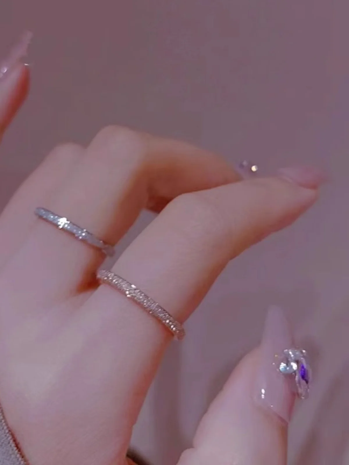 Сломанное серебряное простое кольцо-браслет для женщин не выцветающий свет