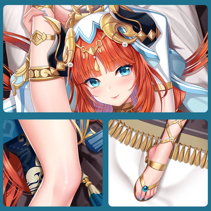 Наволочка Nilou Dakimakura Genshin игрушечная Подушка обнимающая сексуальная на все тело