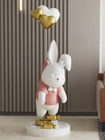 creative cartoon cute rabbit sound large floor decoration statue home decor living room resin cartoon ornament sculpture