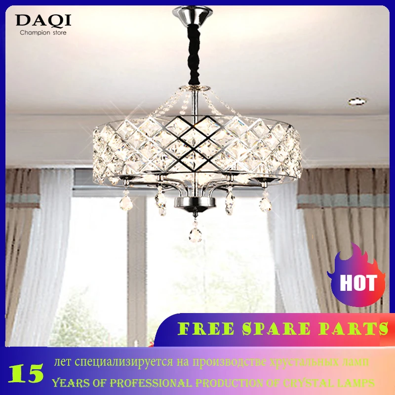 

Modern Bedroom Crystal Lamps Hotel lighting Crystal Pendant Lamps Circular Restaurant drawing room Crystal chandelier chromium