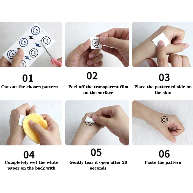 Флуоресцентная татуировка для лица 1 лист Временные татуировки