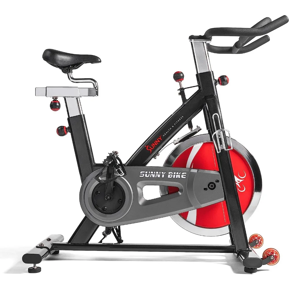 

Fitness Indoor Cycling Exercise Bike with Heavy-Duty 49 LB Chrome Flywheel, Stationary Bike with Customizable Comfort