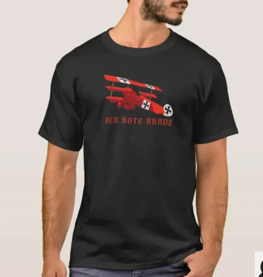 

Red Baron Fokker DR1 Triplane WWI Fighter Plane T-Shirt. Summer Cotton Short Sleeve O-Neck Mens T Shirt New S-3XL