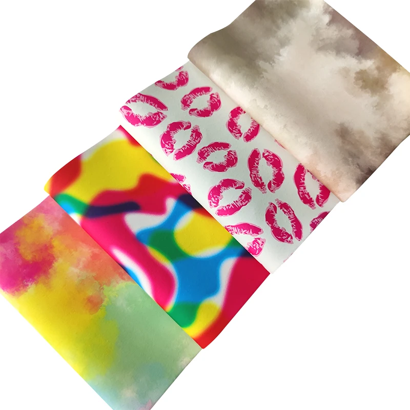 

Colorful Rainbow Stripe Mermaid Printed Vinyl Metallic Faux Artificial Leather Fabric for Making Shoe/Bag/Hair Bow/Deco
