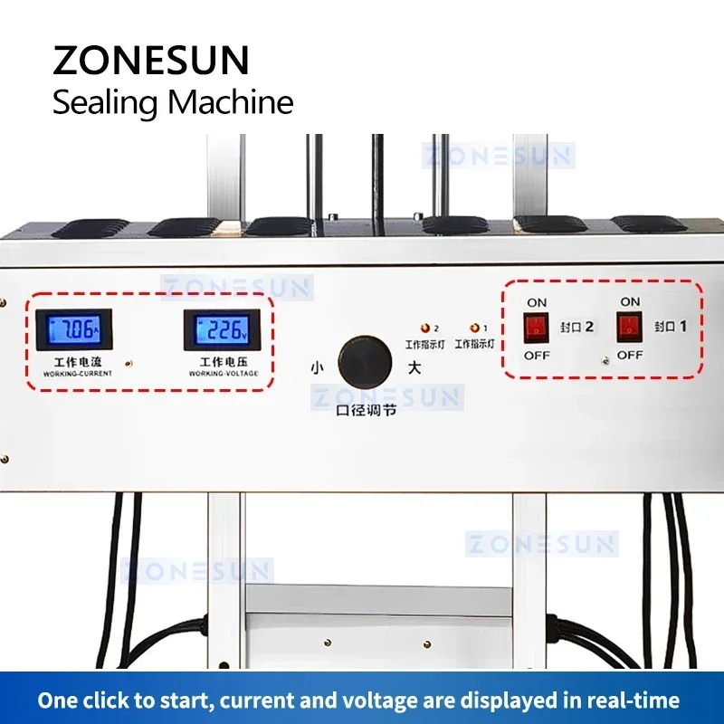 ZONESUN Упаковщик алюминиевой фольги Индукционная запайочная машина